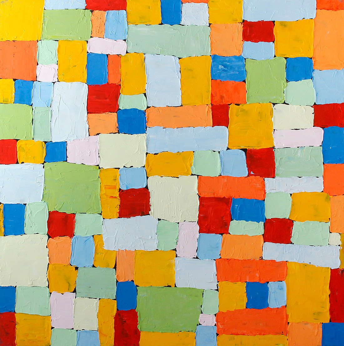 Quadro abstrata quadrados coloridos