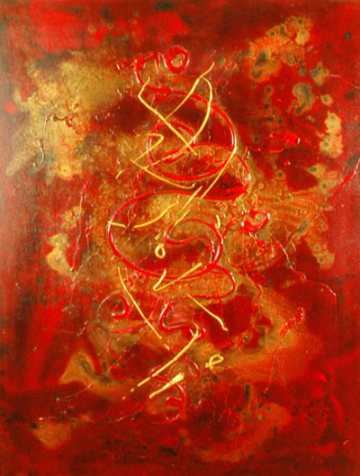 Pintura abstrata vermelha