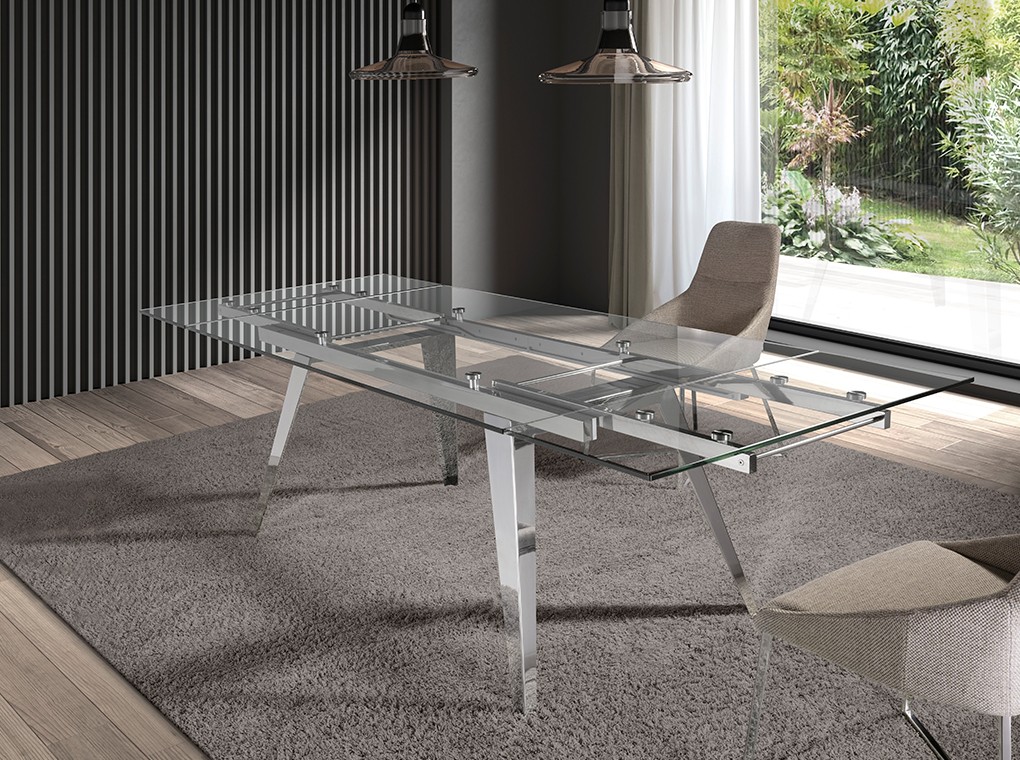 Mesa Extensível Vidro Elegance