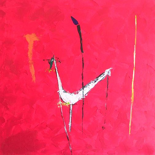 Pintura abstrata em rosa