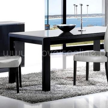 Mesa de Jantar CARRARA Extensivel com T. Vidro