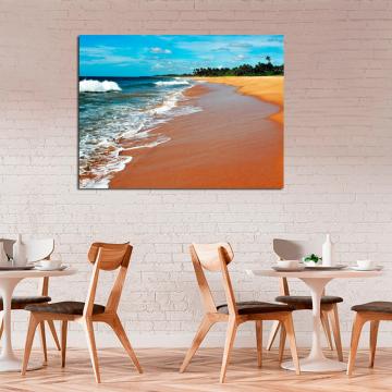 Pintura de paisagem de praia paradisíaca